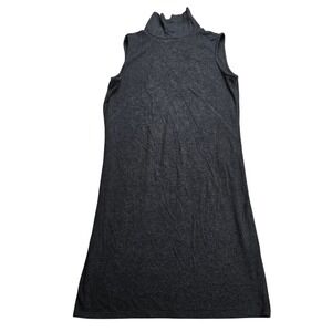 Adrienne Vittadini Womens Gray Sleeveless Mock Neck Shift Dress Size Small S
